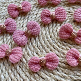 Laço crochê rosa - 10 unidades