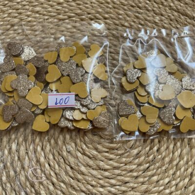 Adesivo coração dourado -100 unidades